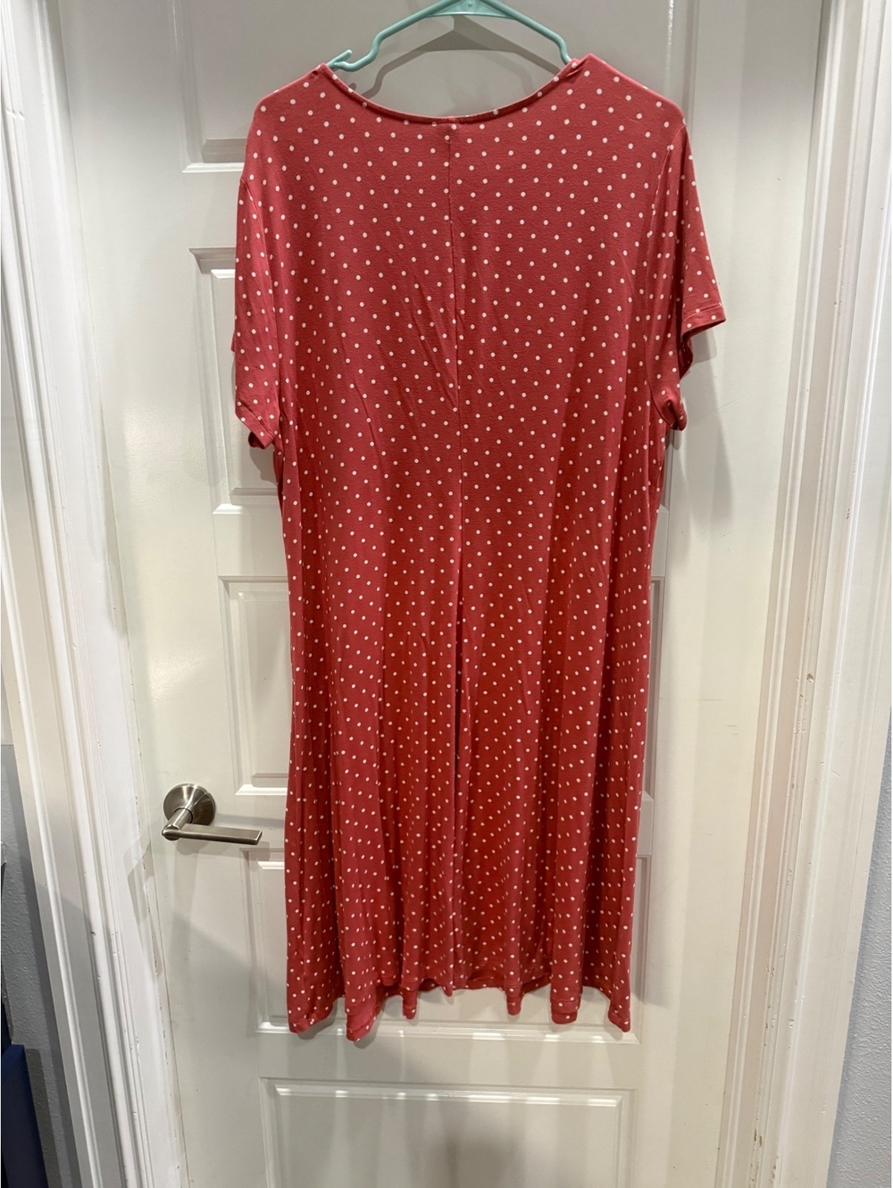Old Navy Plus Size 2X Coral Pink Polka Dot Short Sleeve Dress